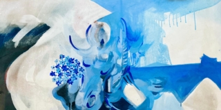 Roma, Vanessa Languasco Méndez, Toro a riposo, acrilico su tela, cm 76,2 x 60, 96