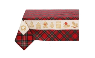 Eleganza e calore si incontrano nella tovaglia Thunland 160x270 cm. Con i suoi dettagli raffinati e il tessuto morbido, renderà speciale ogni tavola delle feste. Prezzo 69,90 euro.