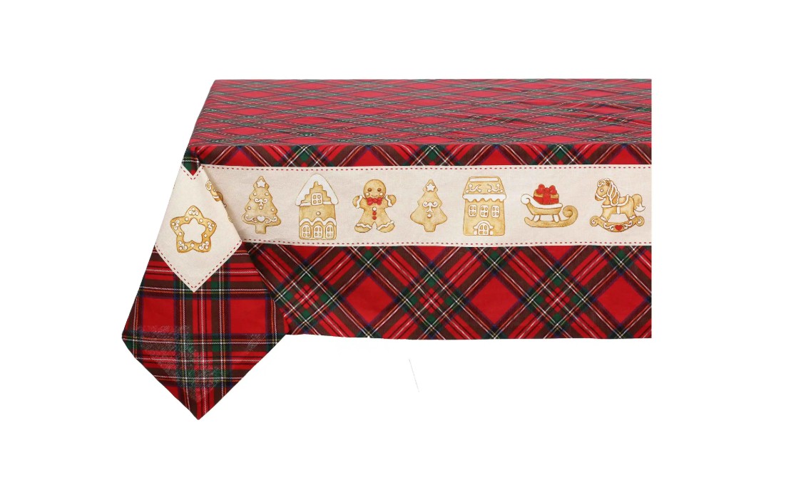 Eleganza e calore si incontrano nella tovaglia Thunland 160x270 cm. Con i suoi dettagli raffinati e il tessuto morbido, renderà speciale ogni tavola delle feste. Prezzo 69,90 euro.