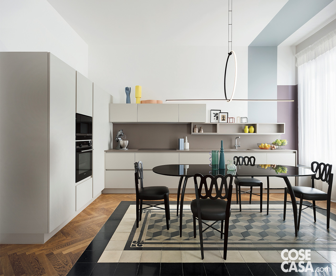 cucina angolare bianca