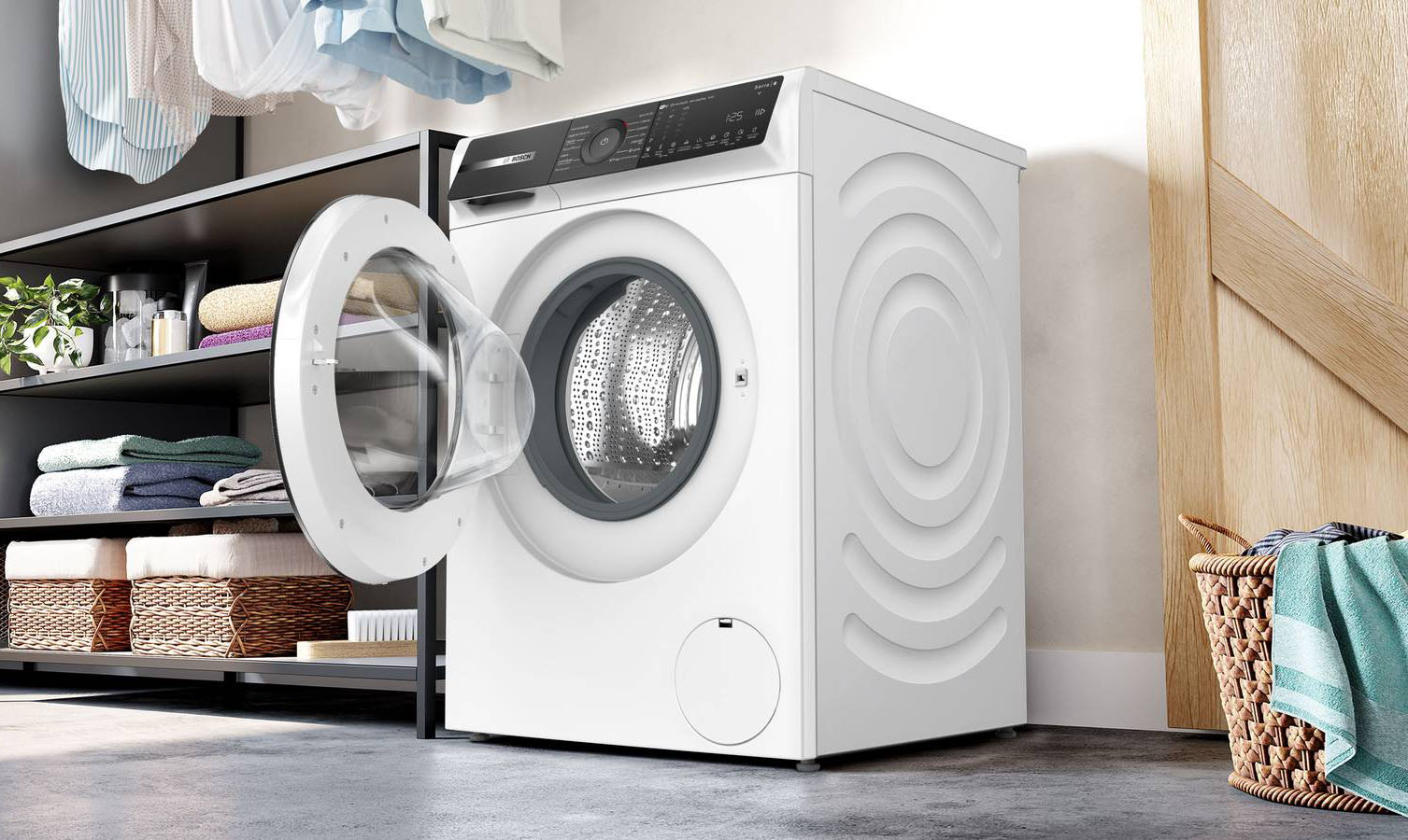 Quando si ha fretta, nella lavatrice Serie 6 WGH24400IT di Bosch l'opzione SpeedPerfect consente di ridurre il tempo di lavaggio, permettendo cicli di circa un’ora senza compromettere i risultati. In classe A, è capiente 9 kg, ha funzione per aggiungere i capi a lavaggio iniziato e grazie ad Active Water Plus ed ai sensori intelligenti, riconosce il tipo di tessuto e la quantità di biancheria caricata e determina con precisione la quantità di acqua necessaria. Misura L 60 x P 89 x 84,5 cm. Prezzo 1.199 euro. www.bosch-home.com/it