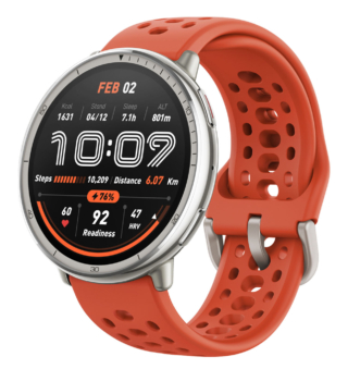 L’orologio smart Active 2 Premium di Amazfit combina eleganza e funzionalità. Ha oltre 160 modalità sportive, monitoraggio continuo della salute (frequenza cardiaca, ossigeno nel sangue, sonno) e un’autonomia fino a 10 giorni. È inoltre dotato di uno schermo protetto da vetro zaffiro super resistente ed è fornito con una fascia sportiva in silicone rosso da intercambiare. Prezzo 129,90 euro. www.amazfit.com