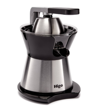 Dal design minimal ed elegante lo spremiagrumi elettrico con leva di Higo è in acciaio inox, con beccuccio antigoccia per servire direttamente il succo nel bicchiere, 2 coni in acciaio per agrumi diversi e filtro regolabile per succhi personalizzati. Prezzo 39,90 euro. www.higohome.it Dal design minimal ed elegante lo spremiagrumi elettrico con leva di Higo è in acciaio inox, con beccuccio antigoccia per servire direttamente il succo nel bicchiere, 2 coni in acciaio per agrumi diversi e filtro regolabile per succhi personalizzati. Prezzo 39,90 euro. www.higohome.it