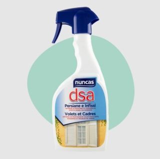 Nuncas Dsa Detergente Persiane e Infissi è il detergente specifico per eliminare rapidamente e in profondità le macchie e lo sporco atmosferico più ostinato. Ideale su legno verniciato, laminato, ferro battuto, alluminio anodizzato e materiali plastici. Prezzo 6,60 euro. https://nuncas.com/ Nuncas Dsa Detergente Persiane e Infissi è il detergente specifico per eliminare rapidamente e in profondità le macchie e lo sporco atmosferico più ostinato. Ideale su legno verniciato, laminato, ferro battuto, alluminio anodizzato e materiali plastici. Prezzo 6,60 euro. https://nuncas.com/