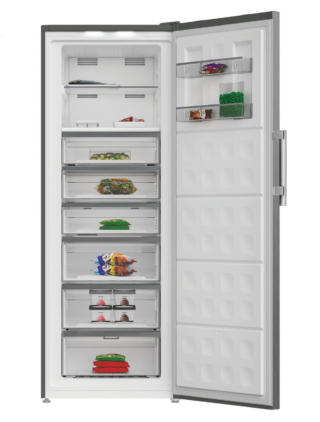 La funzione Fast Freezing accelera il processo di congelamento per surgelare più rapidamente gli alimenti preservandone il valore nutrizionale nel congelatore verticale WHFF 6404 X6E di Whirlpool. In classe C, ha sistema di raffreddamento con tecnologia No Frost, illuminazione LED ed è suddiviso in 6 cassetti. Una spia e allarme acustico avvisano di un eventuale innalzamento della temperatura. Misura L 70 x P 81 x H 191 cm. Prezzo 1.099 euro. www.whirlpool.it