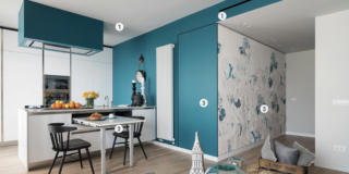 Un trilocale di 69 mq con due stanze e due bagni