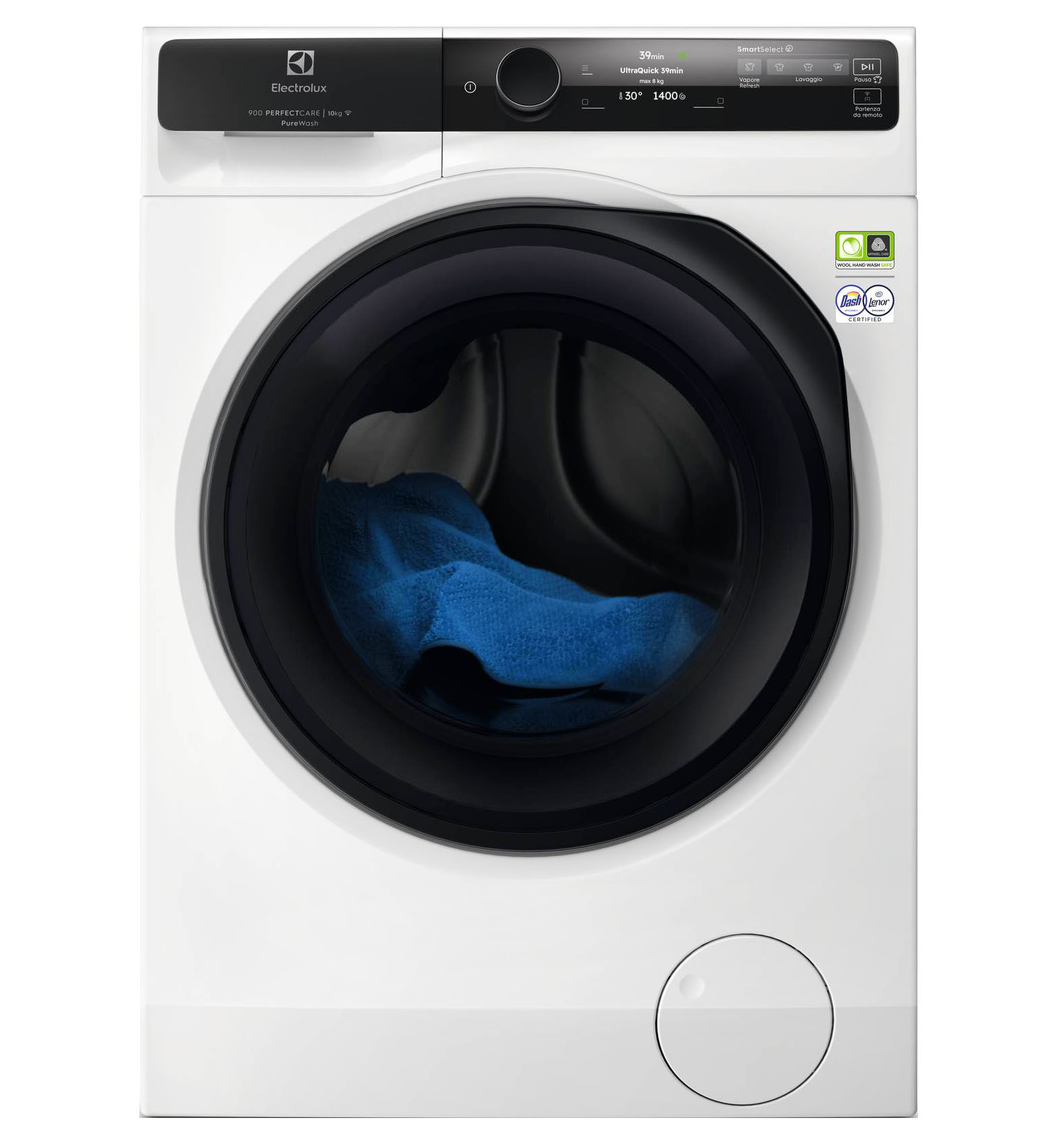 Oltre ad avere un display intuitivo dinamico che consente una navigazione semplice e una guida personalizzata con pratici suggerimenti, la lavatrice Serie 900 EW9F710GCY di Electrolux si può collegare all'app per accedere a tutte le funzioni, controllare le impostazioni e i consumi da remoto e ricevere consigli. Una volta selezionato il programma desiderato, l'interfaccia SmartSelect fornisce un feedback, regola la durata e la temperatura per consentire di risparmiare fino all’80% di energia, 50% di tempo e 20% di acqua. In classe A-60%, è capiente 10 kg. Misura L 60 x P 66 x H 85 cm. Prezzo 1.240 euro. www.electrolux.it