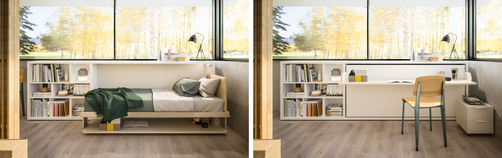 Il sistema trasformabile Kali 90 Board di Clei è caratterizzato da un pratico e comodo letto singolo a scomparsa che, di giorno, lascia spazio al piano scrittorio maxi con movimento basculante. Misura L 216 x P 35/85,3 x H 102,3 cm (chiuso versione scrivania) e L 205 x P 95,2 cm (versione letto aperto). Prezzo a partire da 2.359,48 euro. https://www.clei.it Il sistema trasformabile Kali 90 Board di Clei è caratterizzato da un pratico e comodo letto singolo a scomparsa che, di giorno, lascia spazio al piano scrittorio maxi con movimento basculante. Misura L 216 x P 35/85,3 x H 102,3 cm (chiuso versione scrivania) e L 205 x P 95,2 cm (versione letto aperto). Prezzo a partire da 2.359,48 euro. https://www.clei.it