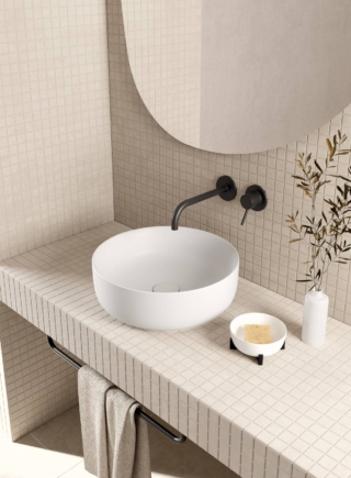 Lavabo ø 42 h14 cm. Installazione da appoggio.