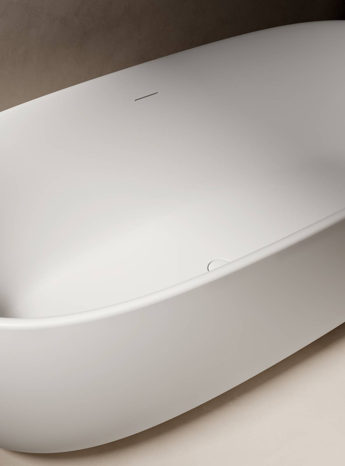 Vasca ovale in Livingtec® 170x82 h53 cm. Installazione free-standing.
Kit di scarico e piletta cod. KOIBOSC incluso.