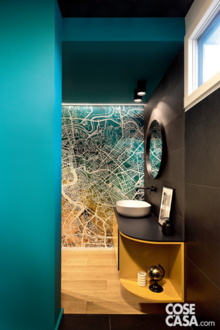 bagno con carta da parati