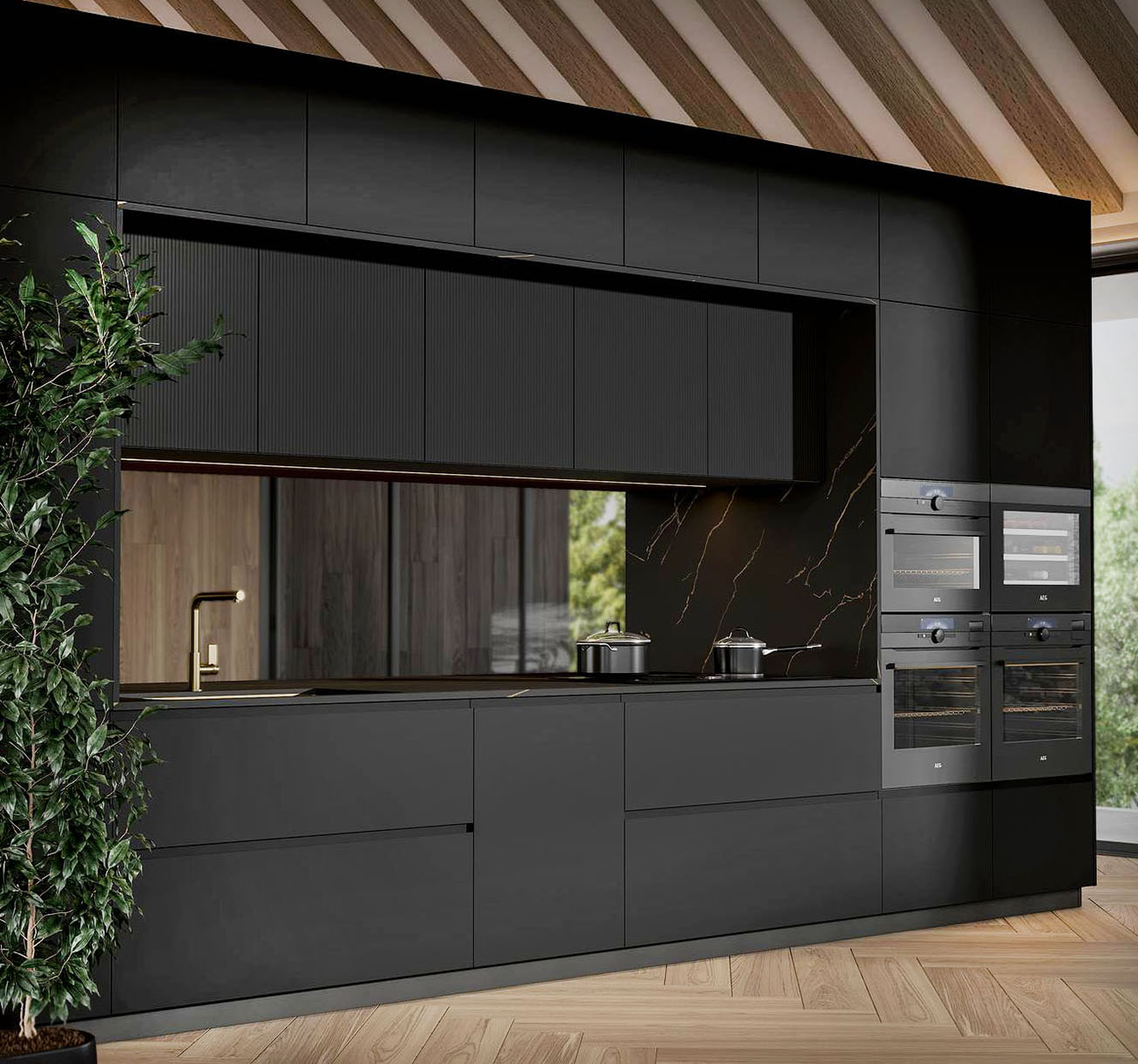 La cucina in linea di Arrex è dotata di un portale passante, pratico e scenico nello stesso tempo, che consente di posizionarla anche in centro stanza per dare vita ad un ambiente conviviale e invitante. Le basi con anta Gea sono realizzate in Pet Vulcano, i pensili hanno le ante in vetro cannettato Nero opaco. Il piano di lavoro è in HPL stratificato Ambassador, nero con venature oro in rilievo, percepibili al tatto. Un modulo base da 60 cm, prezzo 215 euro + Iva. https://www.arrex.it La cucina in linea di Arrex è dotata di un portale passante, pratico e scenico nello stesso tempo, che consente di posizionarla anche in centro stanza per dare vita ad un ambiente conviviale e invitante. Le basi con anta Gea sono realizzate in Pet Vulcano, i pensili hanno le ante in vetro cannettato Nero opaco. Il piano di lavoro è in HPL stratificato Ambassador, nero con venature oro in rilievo, percepibili al tatto. Un modulo base da 60 cm, prezzo 215 euro + Iva. https://www.arrex.it