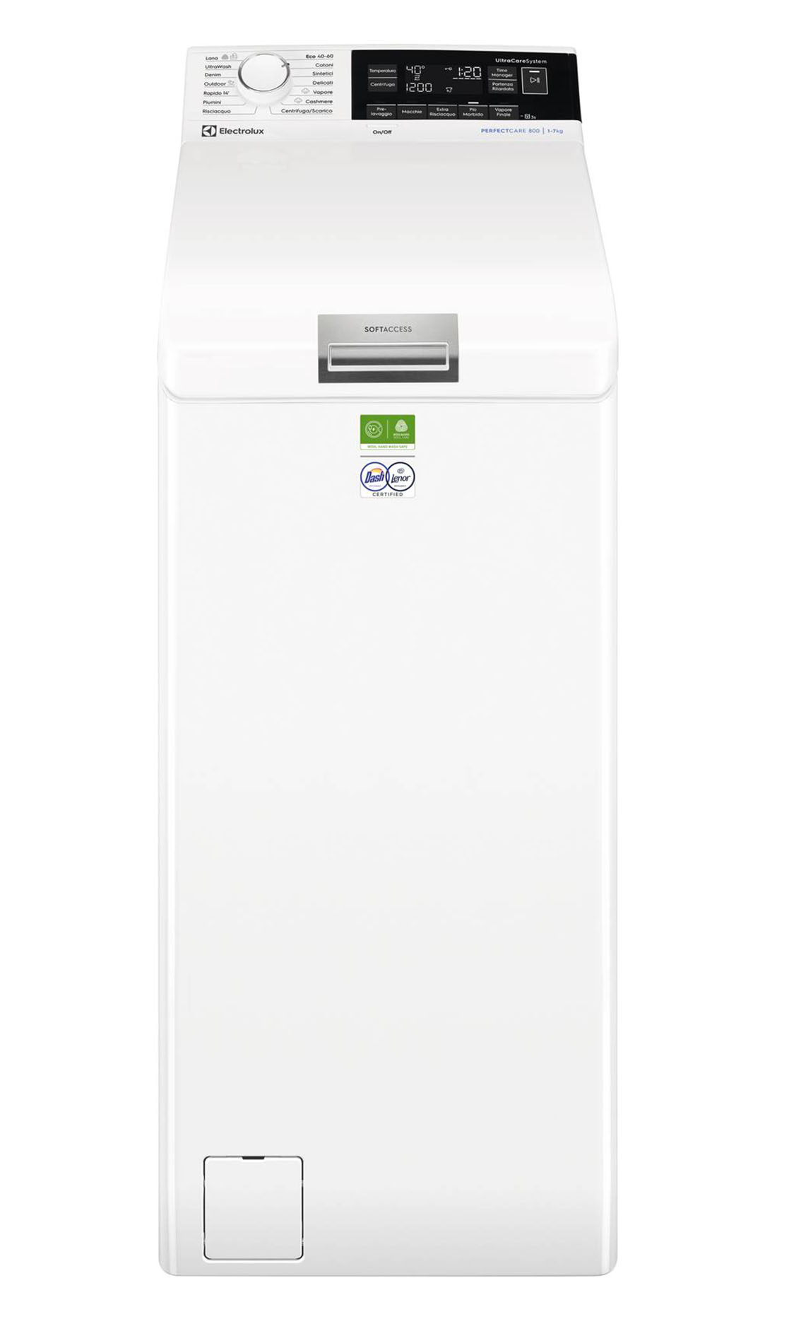 Dotata di tecnologia UltraCare System, che attiva la forza pulente e trattante di detersivo ed ammorbidente miscelandoli con l’acqua prima che entrino in contatto con i capi, la lavatrice a carica dall'alto Serie 800 EW8T337A di Electrolux è capiente 7 kg. In classe A, ha tecnologia SensiCare System che regola in automatico le impostazioni in base al carico grazie ad appositi sensori, riducendo i consumi di energia, acqua e tempo. Per rinfrescare i capi ha programma Vapore FreshScent che consente di risparmiare oltre 40 litri di acqua per ciclo. Misura L 40 x P 60 x H 89 cm. Prezzo 996 euro. www.electrolux.it