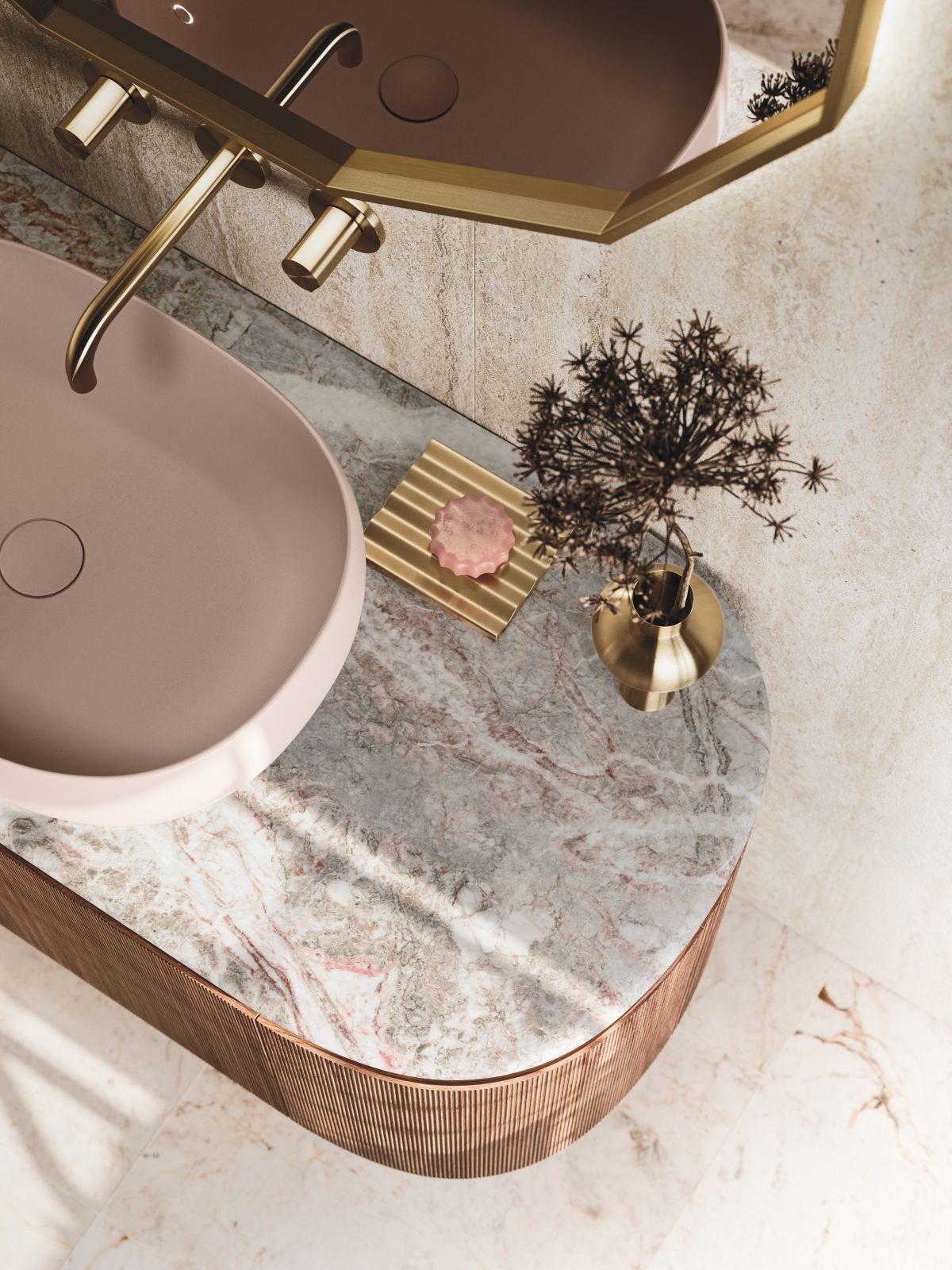 piani per mobile bagno collezione Almond di Arbi Arredobagno 3