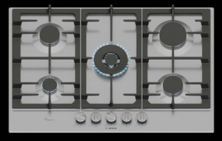 Grazie alla tecnologia FlameSelect, il piano Serie 6 PCQ7A5I95 di Bosch offre un controllo preciso della potenza erogata su 9 livelli predefiniti di intensità della fiamma. Con fornello wok, è in acciaio inox e ha griglie d’appoggio continue in ghisa, pensate per regalare stabilità alle pentole. La pulizia è resa agevole e veloce dalle manopole magnetiche removibili. Prezzo da rivenditore. www.bosch-home.com/it