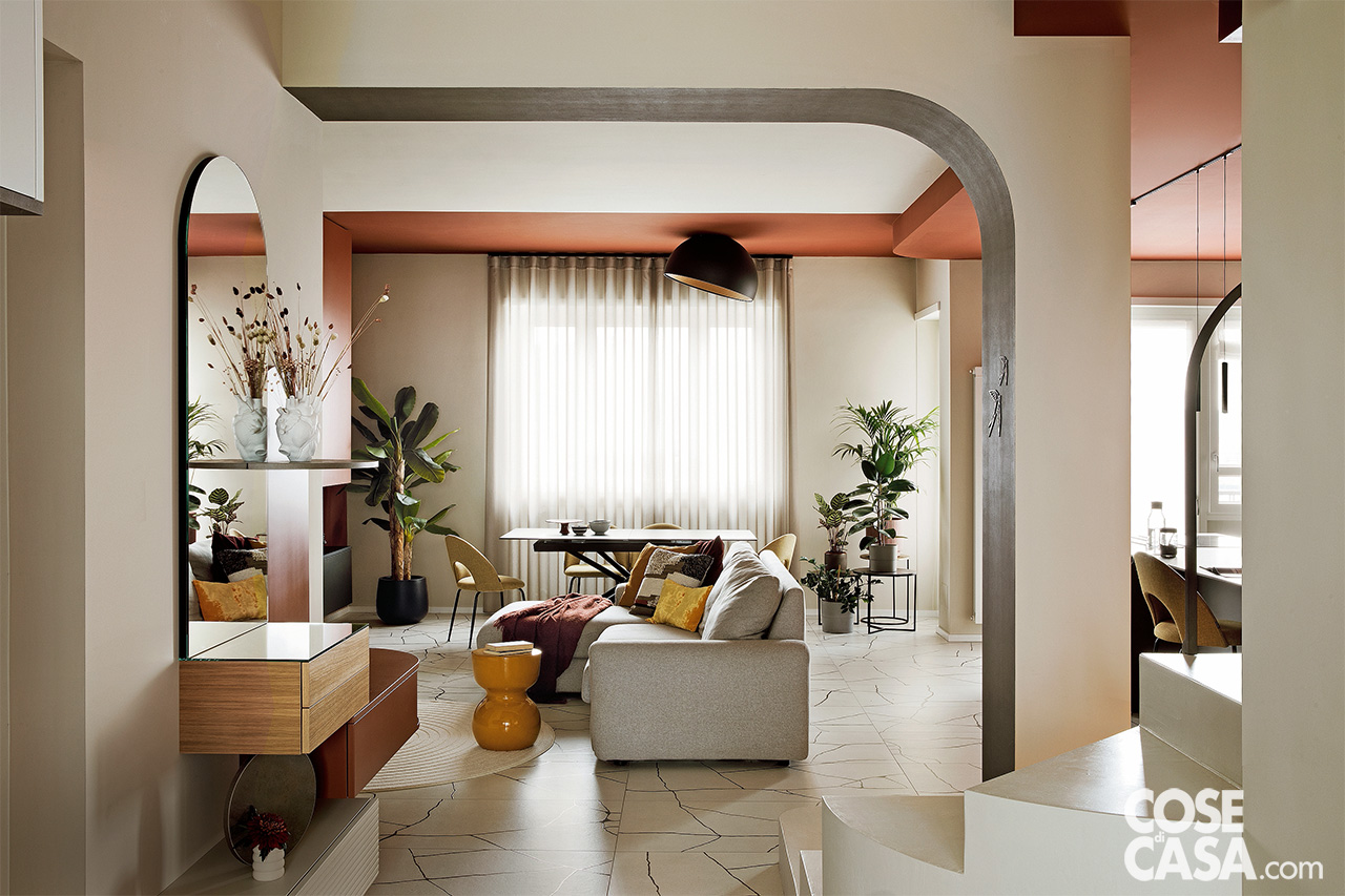 soggiorno parete ad arco