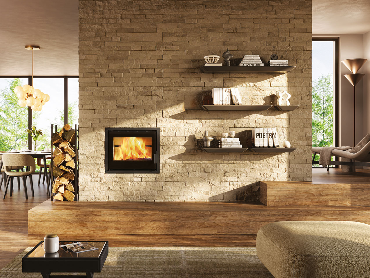 Inserto Firepocket di Edilkamin, qui in versione da 60 cm, con focolare in Scamolex. Inserto Firepocket di Edilkamin, qui in versione da 60 cm, con focolare in Scamolex.