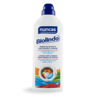 Nuncas Biolindo è un detersivo lavatrice per capi bianchi e colorati. Rimuove sporco e macchie anche a basse temperature. Il suo principio anti-trasferimento che evita che i colori si mischino o sbiadiscano. Prezzo 7,50 euro. www.amazon.it