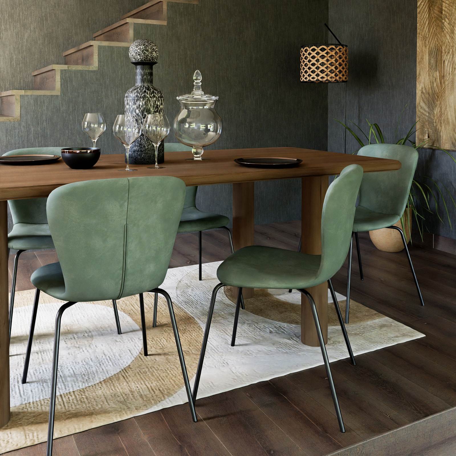 Mira è una sedia da pranzo in velluto e faggio firmata da Maisons du Monde. Le sue linee essenziali sono valorizzate dal colore morbido e rilassante del suo velluto, mentre le gambe sottili in acciaio nero creano un contrasto elegante con il tessuto colorato, rendendola adatta sia a interni moderni sia più classici. Prezzo 55,99 euro. www.maisonsdumonde.com