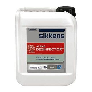 La soluzione Alpha Desinfector di Sikkens, applicata direttamente su pareti contaminate da muffe e alghe, agisce
in profondità disinfettando e pulendo. La confezione da 5 l costa 69,04 euro. A seguire, si applica l'idropittura murale traspirante per interni Alpha Tex Schimmelwerend SF, resistente all’aggressione delle muffe, esente
da solventi. La confezione della prima, da 10 l
costa 191,31 euro. www.sikkens.it