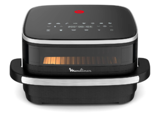 Pur se di dimensioni compatte, la superficie di cottura di Easy Fry XL Surface di Moulinex può ospitare fino a 1 kg di patatine fritte o una pizza di 27 cm. Ha di 10 programmi automatici e tecnologia Extra-Crisp con doppia resistenza per risultati croccanti in pochissimo tempo. Il pannello di controllo digitale permette di regolare facilmente il programma, la temperatura (da 40° a 230°) e il tempo di cottura. Dall’app è possibile scaricare ricette e aggiornamenti. Misura L 39 x P 20 x H 40 cm. Prezzo 189,99 euro. www.moulinex.it