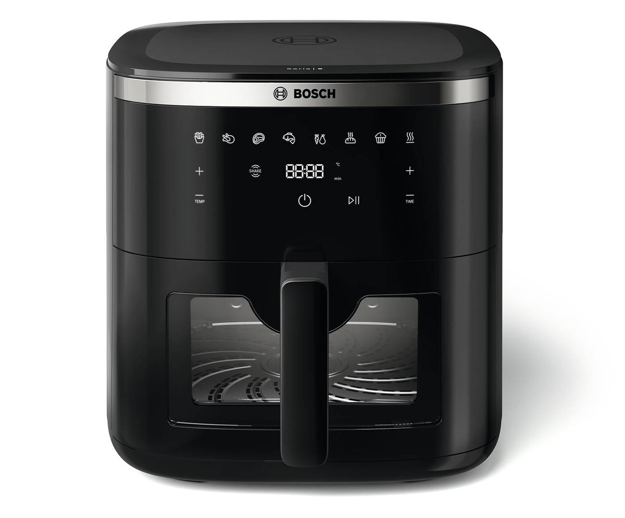 Air Fryer Serie 6 MAFS2671B di Bosch è adatta per chi ha bisogno di capienza e flessibilità: il cestello da 7,2 litri permette di preparare fino a cinque porzioni, ed è dotato di una finestra in vetro atermico con illuminazione interna, per monitorare la cottura in tempo reale senza interromperne il processo. Con potenza di 1.800 watt e 7 programmi preimpostati, ha segnale visivo e acustico Shake che avvisa quando è il momento di mescolare gli ingredienti all’interno del cestello. Misura L 31 x P 39 x H 31 cm. Prezzo 159 euro. www.bosch-home.com/it