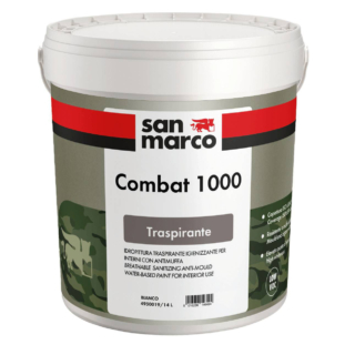 Una volta applicata e asciugata, l’idropittura traspirante Combat 1000 di San Marco, a basso contenuto di composti organici volatili, previene la formazione di spore. Ad alta resa, è ideale per locali ad elevato rischio di muffa, come cantine e garage, si distingue per una elevata opacità e un ottimale punto di bianco. È inoltre testata secondo la norma UNI EN 15457, che stabilisce i metodi per mettere alla prova la resistenza di pitture e vernici alla comparsa di funghi. La confezione di bianco da 4 litri costa 43,04 euro. www.san-marco.com