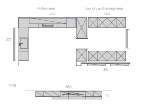 pianta cucina Infinity di Stosa Cucine