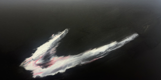 Biella, Lorenzo Puglisi, Crocifissione, 2026, olio su tavolo, 300×170 cm, dettaglio 1 Biella, Lorenzo Puglisi, Crocifissione, 2026, olio su tavolo, 300×170 cm, dettaglio 1