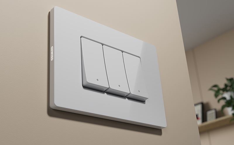 Serie civile System Pura di Gewiss, in bianco. www.gewiss.com