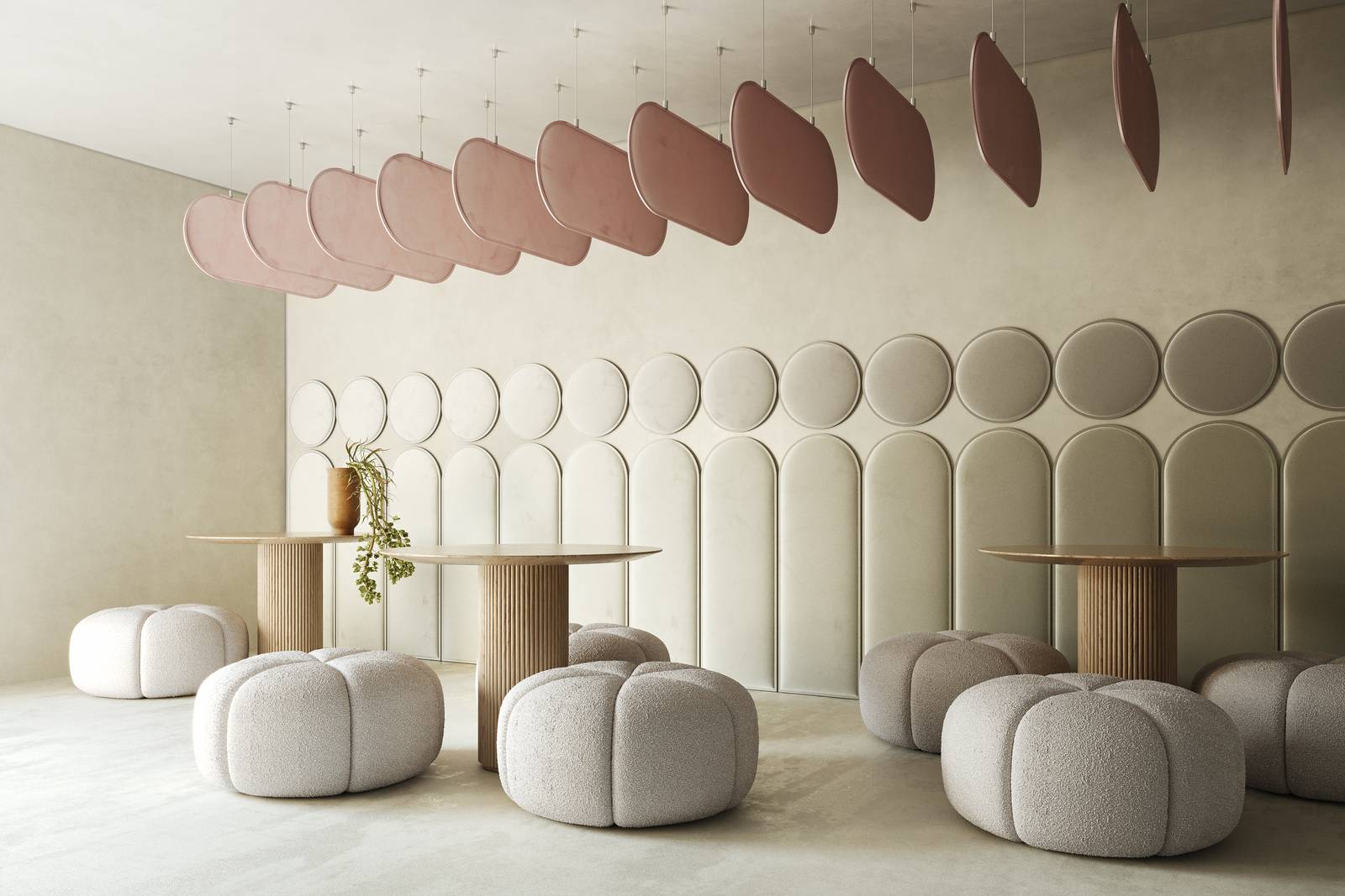 Pannelli fonoassorbenti Silhouette Wall e Baffle di Isolspace