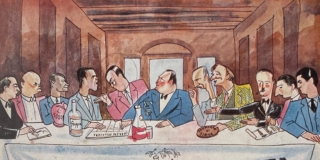 Milano, Cenacolo Bagutta, disegno di Mario Vellani Marchi, 1928