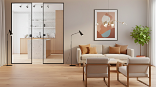 La porta in alluminio e vetro Gline di Mito è ideale per ambienti moderni grazie al design contemporaneo, il profilo in alluminio è disponibile con finitura anodizzato argento o nero opaco, mentre il vetro è personalizzabile su richiesta del cliente. Realizzata su misura al millimetro, si adatta a diverse esigenze progettuali e può essere installata sia su controtelaio modello Classico sia su controtelaio Filomuro, garantendo massima versatilità e un risultato estetico. Prezzo 740 euro + Iva. www.mito.it