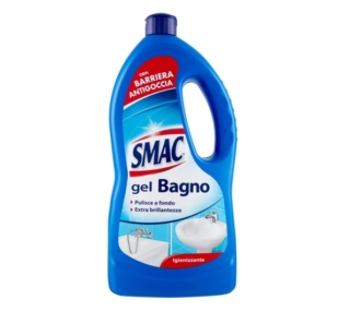Smac Detergente Gel Bagno Multisuperficie è studiato per rimuovere tracce di calcare, macchie d'acqua e residui di sapone. Igienizza e lascia le superfici brillanti a lungo. Ha inoltre un'azione protettiva che fa scivolare l'acqua dalle superfici, ritardando la formazione del calcare. È indicato per rubinetteria, sanitari, box doccia e piastrelle. Prezzo 1,09 euro. www.amazon.it