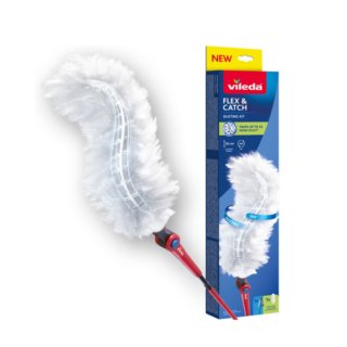Vileda Flex&Catch ha il manico estensibile e cattura fino a 3 volte più polvere rispetto ai piumini tradizionali. https://www.vileda.it/