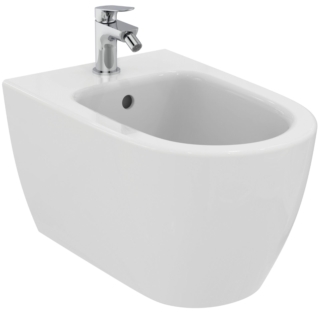 Ha forma arrotondata il bidet sospeso della collezione i.life O di Ideal Standard monoforo è realizzato in Vitreous china color bianco. Misura L 34,5 x P 53 cm. Prezzo, Iva esclusa, 264 euro. www.idealstandard.it