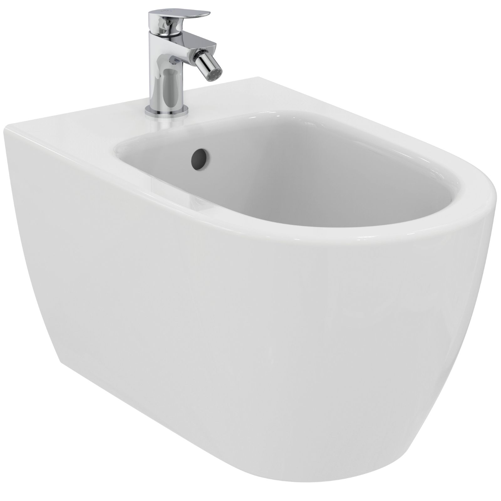 Ha forma arrotondata il bidet sospeso della collezione i.life O di Ideal Standard monoforo è realizzato in Vitreous china color bianco. Misura L 34,5 x P 53 cm. Prezzo, Iva esclusa, 264 euro. www.idealstandard.it