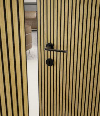 Dettaglio porta Flessya N00, cannettato Rovere 