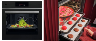 Con connettività integrata, il forno Serie 7000 MealAssist TE8PB731AT di Aeg ha 20 funzioni e permette di cuocere più pietanze contemporaneamente grazie alla cottura multilivello con anello riscaldante, per una distribuzione del calore uniforme su tre teglie. È facile da impostare grazie al display CookSmartTouch 4" con AI TasteAssist e alla connessione Wi-Fi che fornisce suggerimenti sulla preparazione e permette di selezionare le funzioni del forno con un semplice tocco. Pirolitico, è in classe energetica A++ ed è fornito con termosonda per la misurazione cottura all’interno degli alimenti. Prezzo 1.399,99 euro. www.aeg.it