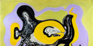 gillo_dorfles_crisalide_gialla_1994_acrilico_su_tela_132_112_cm_fabio_vigan_ gillo_dorfles_crisalide_gialla_1994_acrilico_su_tela_132_112_cm_fabio_vigan_