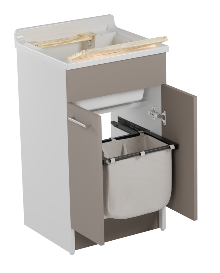 Il mobile lavabo compatto per lavanderia Jolly Wash di Colavene è dotato di cestello estraibile e asse strofinatoio double face in legno. In truciolare nobilitato 18 mm, è disponibile in quattro colori differenti. Misura L 50 x P 45 x H 86 cm. Prezzo 500 euro. www.colavene.it Il mobile lavabo compatto per lavanderia Jolly Wash di Colavene è dotato di cestello estraibile e asse strofinatoio double face in legno. In truciolare nobilitato 18 mm, è disponibile in quattro colori differenti. Misura L 50 x P 45 x H 86 cm. Prezzo 500 euro. www.colavene.it