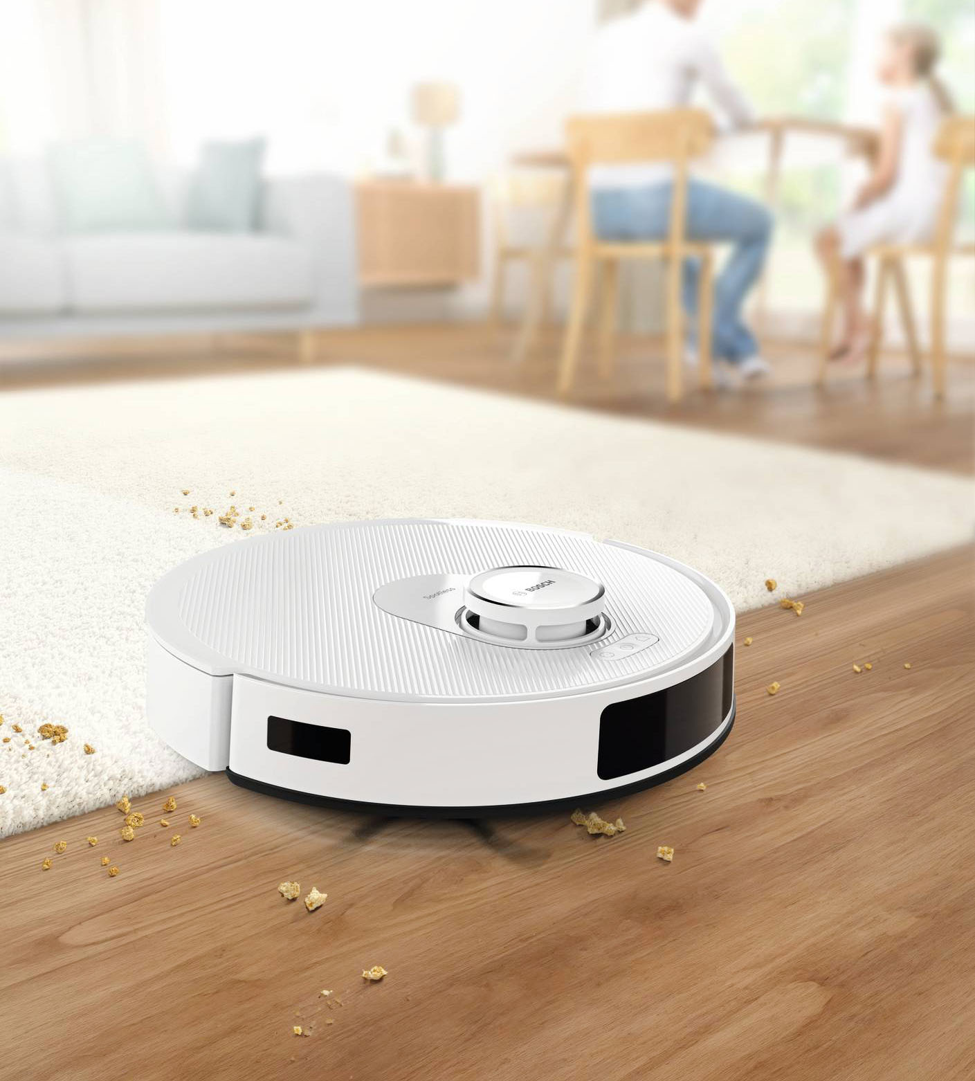 Il robot aspirapolvere e lavapavimenti Spotless BCRDW3BX di Bosch ha potenza di aspirazione che raggiunge 11.000 Pascal e le modalità di pulizia sono selezionabili tramite l’app Bosch Home Connect includendo le opzioni Silenzioso, Eco e Power. La spazzola principale è in fibre di carbonio, più sottili ed efficaci nella rimozione dello sporco, e il sistema antigroviglio con meccanismo Easy Clean, facilita la raccolta di peli e capelli: basta girare l’anello per rimuovere quelli aggrovigliati, che vengono districati per essere aspirati più facilmente. I panni rotanti ruotano fino a 180 giri/minuto, assicurando un’azione pulente intensa, con sollevamento automatico sui tappeti grazie al riconoscimento intelligente delle superfici. È completo di stazione base autopulente. Con base di ricarica e svuotamento, misura L 39 x P 44 x H 53 cm. Prezzo 1.199 euro. www.bosch-home.com/it Il robot aspirapolvere e lavapavimenti Spotless BCRDW3BX di Bosch ha potenza di aspirazione che raggiunge 11.000 Pascal e le modalità di pulizia sono selezionabili tramite l’app Bosch Home Connect includendo le opzioni Silenzioso, Eco e Power. La spazzola principale è in fibre di carbonio, più sottili ed efficaci nella rimozione dello sporco, e il sistema antigroviglio con meccanismo Easy Clean, facilita la raccolta di peli e capelli: basta girare l’anello per rimuovere quelli aggrovigliati, che vengono districati per essere aspirati più facilmente. I panni rotanti ruotano fino a 180 giri/minuto, assicurando un’azione pulente intensa, con sollevamento automatico sui tappeti grazie al riconoscimento intelligente delle superfici. È completo di stazione base autopulente. Con base di ricarica e svuotamento, misura L 39 x P 44 x H 53 cm. Prezzo 1.199 euro. www.bosch-home.com/it