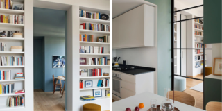 In 76 mq soggiorno, cucina separata, due camere con bagno e due zone studio separate