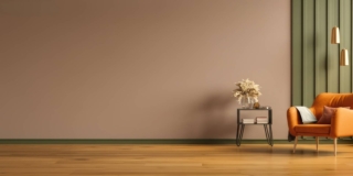 Parete color cammello dipinta con Ard Top di Ard Raccanello