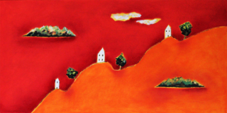 Gianni Mantovani, Guardiamo il cielo con tutta l’anima, 2024, cm 50×100