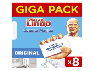 Mastro Lindo Gomma Magica è adatto per cancellare segni e macchie dai muri di casa. Con il suo triplo strato, ha un’ampia gamma di utilizzi, dalle fughe delle piastrelle ai segni di matita sui muri, fino allo allo sporco e alle macchie in cucina. Prezzo 9,96 euro.