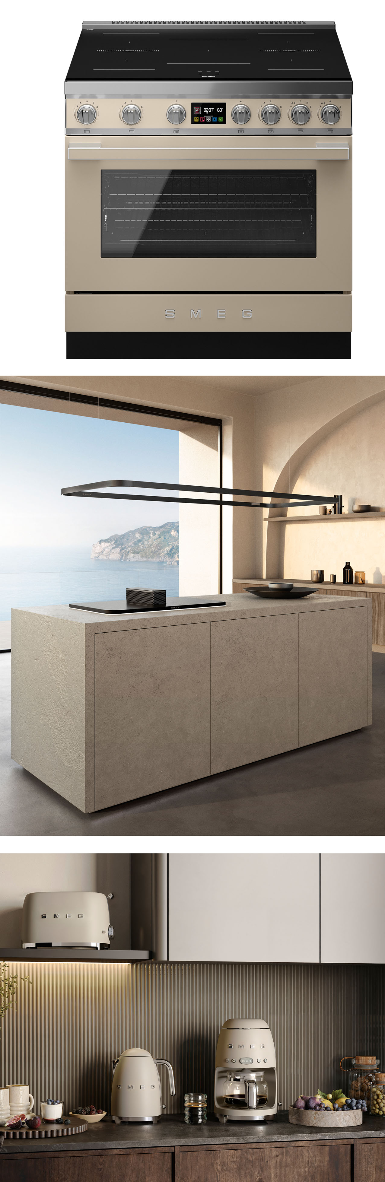 Tra i progetti più innovativi presentati da Smeg, c’è anche Isola, la collezione che comprende piani cottura a induzione con cappa integrata, abbinabili a un sofisticato sistema di binari luminosi. Isola supera gli attuali stili progettuali che vogliono l’elettrodomestico nascosto e ridotto a pura funzione, e sceglie invece di emergere, affermandosi come fulcro visivo e progettuale dello spazio cucina. Novità anche per le cappe e le cucine Portofino, nate per omaggiare la luce e i colori del borgo ligure, e ora presentate nella nuova finitura matt, che esalta linee e finiture in acciaio inox, rafforzandone il carattere contemporaneo. Le cucine sono abbinate ai frigoriferi colorati FAB, icone del design, e declinate in una nuova identità cromatica rappresentata dal colore Moonlight, una tonalità avvolgente, luminosa e naturale che interpreta con eleganza le sensibilità contemporanee dell’interior design. www.smeg.com Fuorisalone Smeg Flagship Store Via della Moscova 58 Milano