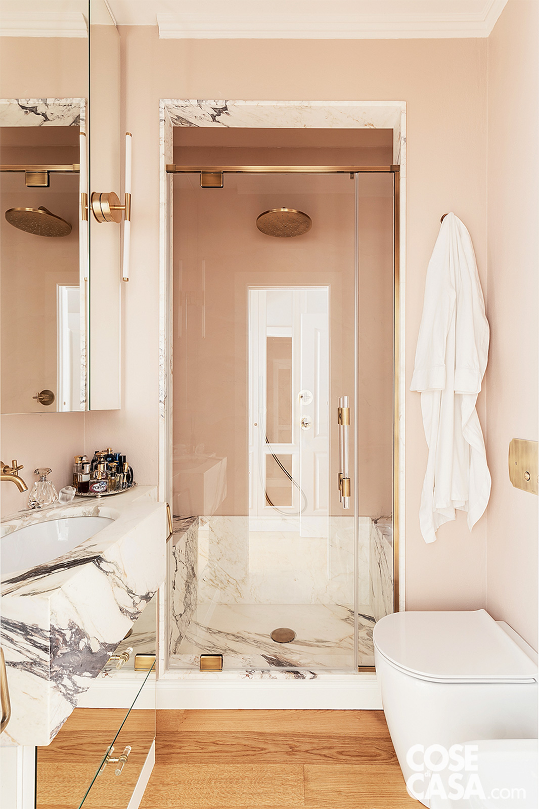 bagno rosa e marmo