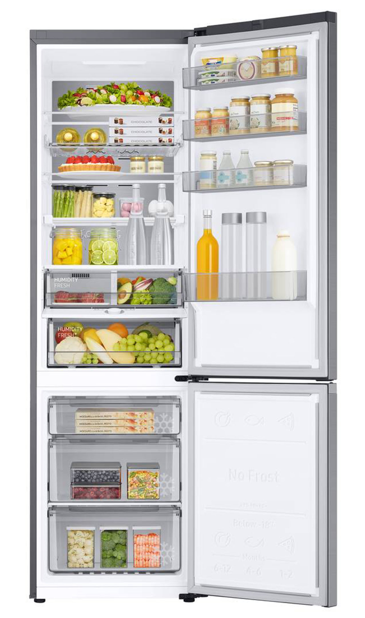 Il compressore Digital Inverter™ nel frigorifero combinato Bespoke AI RB38C7AGWS9/EF di Samsung regola automaticamente la propria velocità in base all’effettiva necessità di raffreddamento, rendendo l’apparecchio molto silenzioso: in classe di emissione sonora A, emette solo 29 dB di rumorosità. Total No Frost, è extra large con capacità del frigo di 273 litri e del freezer di 114 litri. L’isolante a elevata efficienza della tecnologia SpaceMax™ consente di ridurre notevolmente lo spessore delle pareti, creando più spazio per la conservazione degli alimenti. Misura L 59,5 x 66 x H 203 cm. Prezzo da rivenditore. www.samsung.com