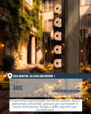 Casa Manzoni con installazione “Axis” di Cosentino per Tom Dixon.